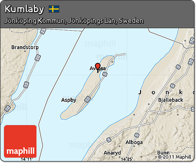 Shaded Relief Map of Kumlaby