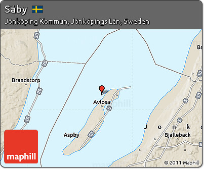 Shaded Relief Map of Säby