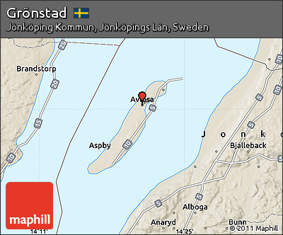 Shaded Relief Map of Grönstad