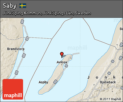 Shaded Relief Map of Säby