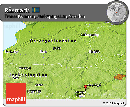 Physical Panoramic Map of Råsmark