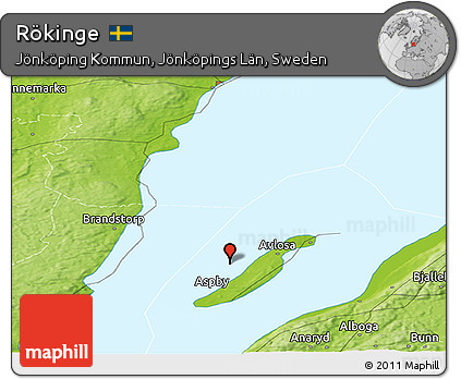 Physical Panoramic Map of Rökinge
