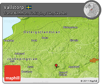 Physical Panoramic Map of Vallstorp