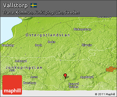 Physical Panoramic Map of Vallstorp