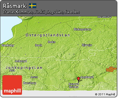 Physical Panoramic Map of Råsmark