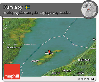 Satellite Panoramic Map of Kumlaby
