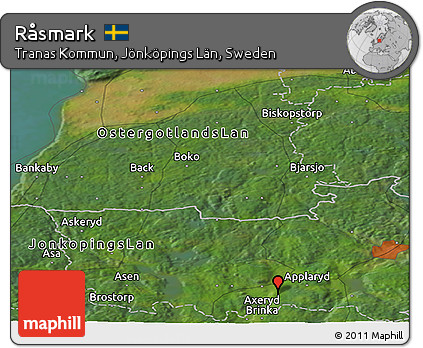 Satellite Panoramic Map of Råsmark