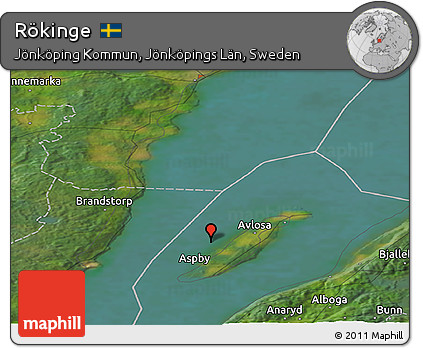 Satellite Panoramic Map of Rökinge