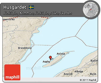Shaded Relief Panoramic Map of Husgärdet