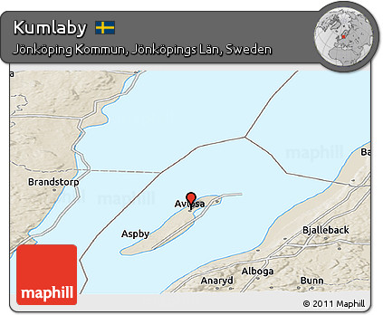 Shaded Relief Panoramic Map of Kumlaby