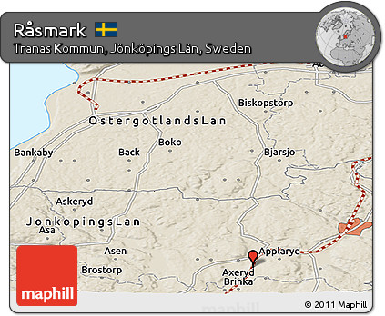 Shaded Relief Panoramic Map of Råsmark