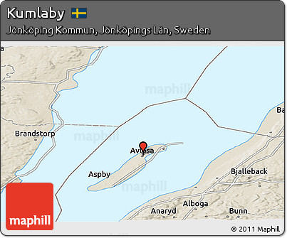 Shaded Relief Panoramic Map of Kumlaby
