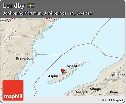 Shaded Relief Panoramic Map of Lundby