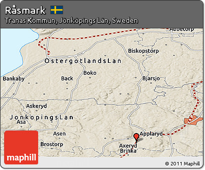 Shaded Relief Panoramic Map of Råsmark