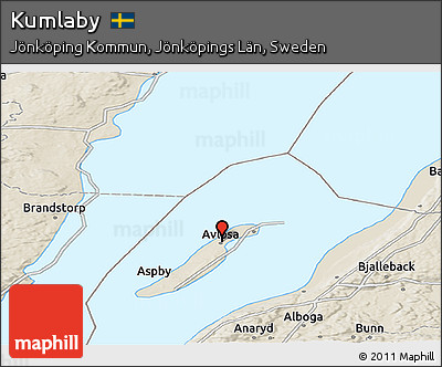 Shaded Relief Panoramic Map of Kumlaby