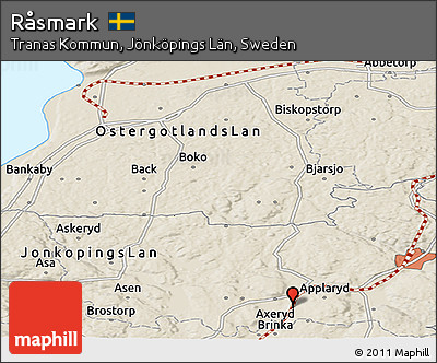 Shaded Relief Panoramic Map of Råsmark