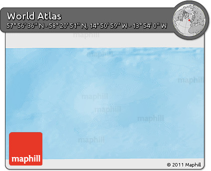 Physical 3D Map of the Area around 58° 8' 44" N, 14° 22' 30" W