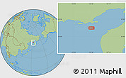Savanna Style Location Map of the area around 58° 8' 44" N, 153° 55' 30" E