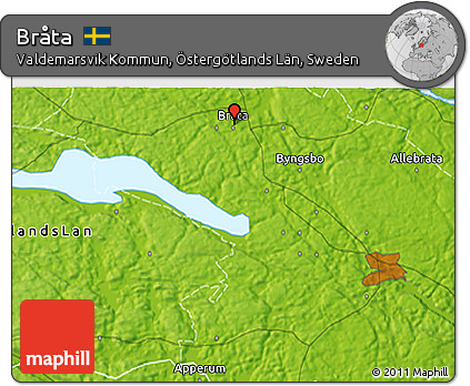 Physical 3D Map of Bråta