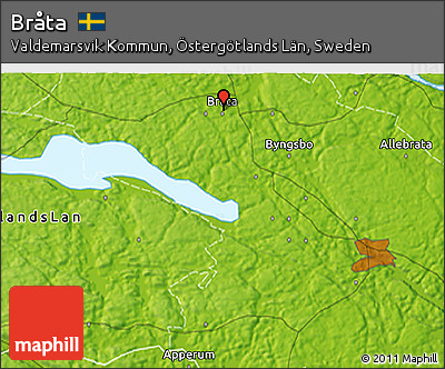 Physical 3D Map of Bråta