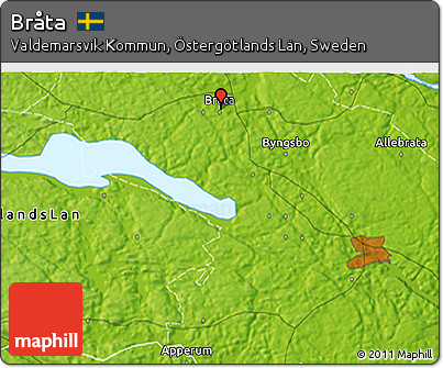 Physical 3D Map of Bråta