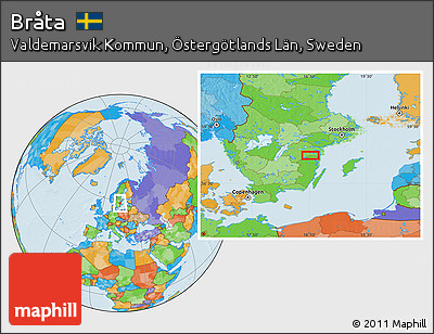 Political Location Map of Bråta