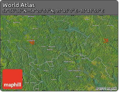 Satellite Map of the Area around 58° 8' 44" N, 16° 13' 30" E