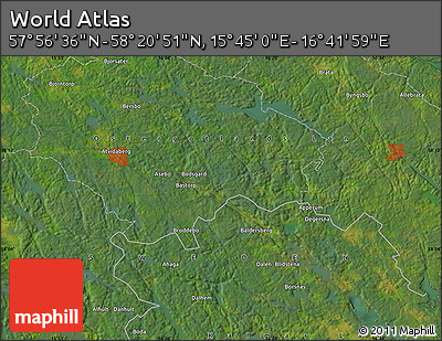 Satellite Map of the Area around 58° 8' 44" N, 16° 13' 30" E