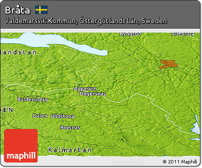 Physical Panoramic Map of Bråta