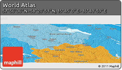 Political Panoramic Map of the Area around 58° 8' 44" N, 16° 13' 30" E