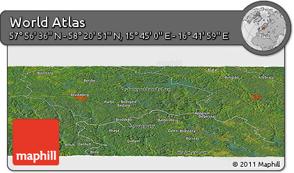 Satellite Panoramic Map of the Area around 58° 8' 44" N, 16° 13' 30" E