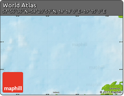 Physical Map of the Area around 58° 8' 44" N, 18° 46' 29" E
