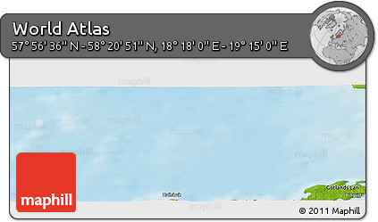 Physical Panoramic Map of the Area around 58° 8' 44" N, 18° 46' 29" E