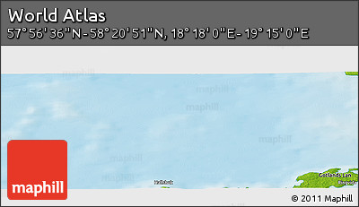 Physical Panoramic Map of the Area around 58° 8' 44" N, 18° 46' 29" E