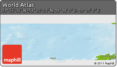 Physical Panoramic Map of the Area around 58° 8' 44" N, 18° 46' 29" E