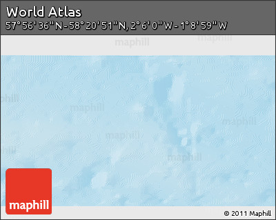 Physical 3D Map of the Area around 58° 8' 44" N, 1° 37' 30" W