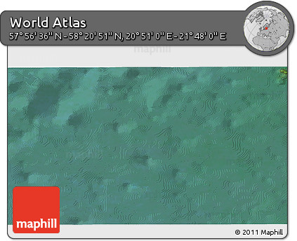 Satellite 3D Map of the Area around 58° 8' 44" N, 21° 19' 30" E