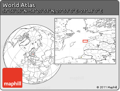 Blank Location Map of the Area around 58° 8' 44" N, 21° 19' 30" E