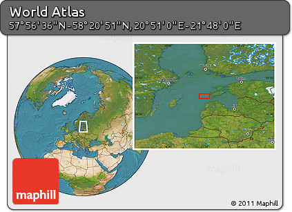 Satellite Location Map of the Area around 58° 8' 44" N, 21° 19' 30" E