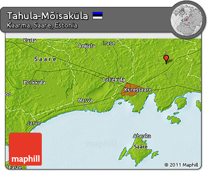 Physical 3D Map of Tahula-Mõisaküla