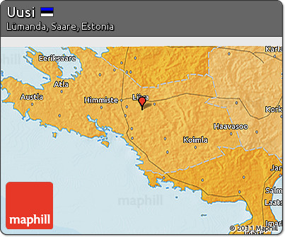 Political 3D Map of Uusi