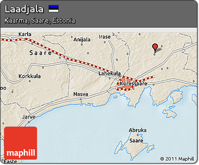 Shaded Relief 3D Map of Laadjala