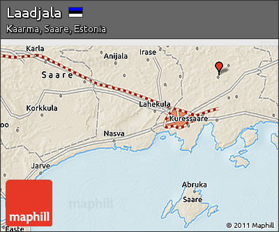 Shaded Relief 3D Map of Laadjala