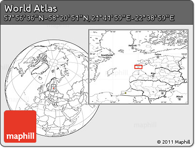 Blank Location Map of the Area around 58° 8' 44" N, 22° 10' 29" E