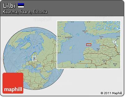 Savanna Style Location Map of Lilbi, hill shading