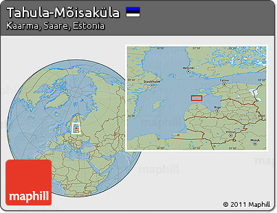 Savanna Style Location Map of Tahula-Mõisaküla, hill shading