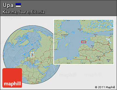 Savanna Style Location Map of Upa, hill shading