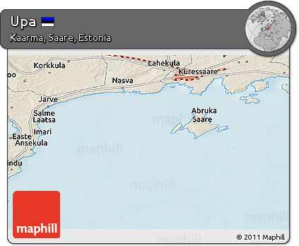 Shaded Relief Panoramic Map of Upa