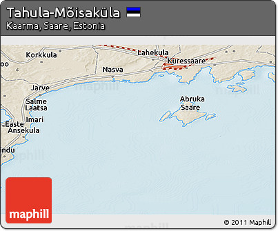 Shaded Relief Panoramic Map of Tahula-Mõisaküla