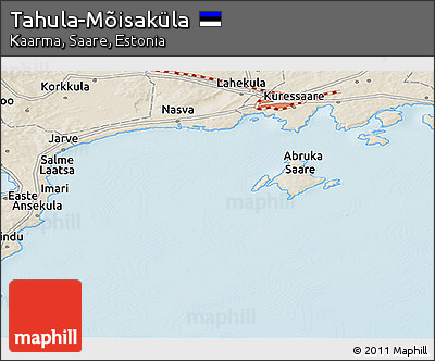 Shaded Relief Panoramic Map of Tahula-Mõisaküla